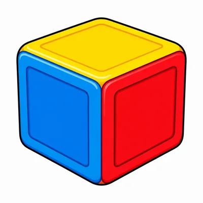 A colorful toy cube block