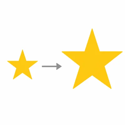 Two same-shaped figures in different sizes.