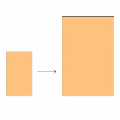 Two similar rectangles, with the larger one scaled up from the smaller one.