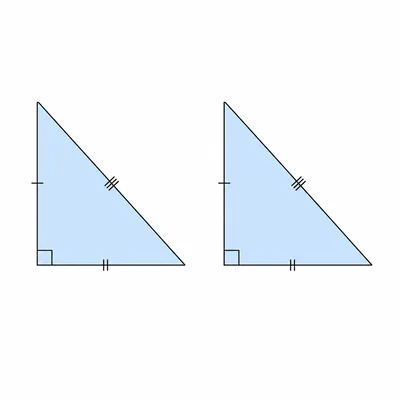 Two congruent triangles with matching corresponding sides.