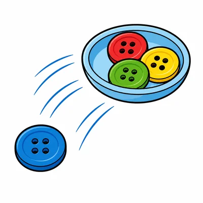 One button remains while three buttons move away.