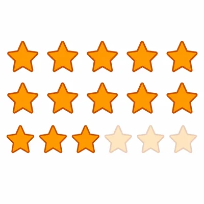 Thirteen orange stars with eight faded to show taken away