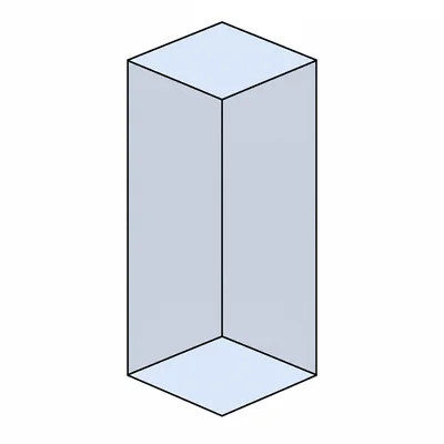 A right prism with square bases and rectangular side faces.
