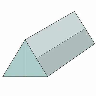 A triangular prism with a triangular base and an interior height segment shown.