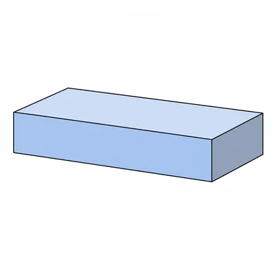 A rectangular prism with length, width, and height shown by its shape.