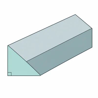 A triangular prism with right-triangle bases and rectangular side faces.
