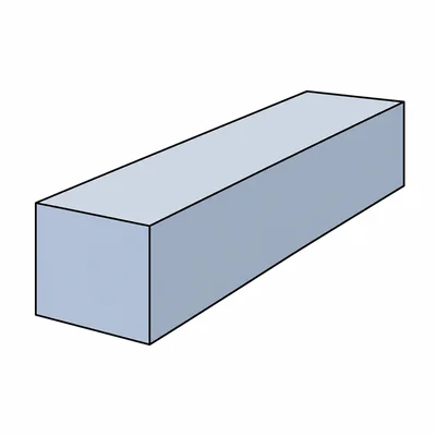 A rectangular prism with distinct visible rectangular faces.