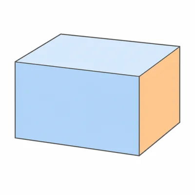 A rectangular prism with visible shaded faces.