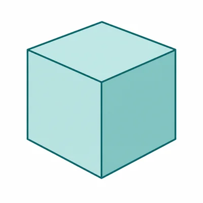 A cube with equal square faces.