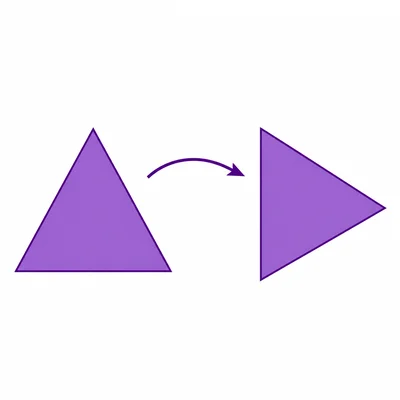 Two identical triangles, with one rotated clockwise from the other.