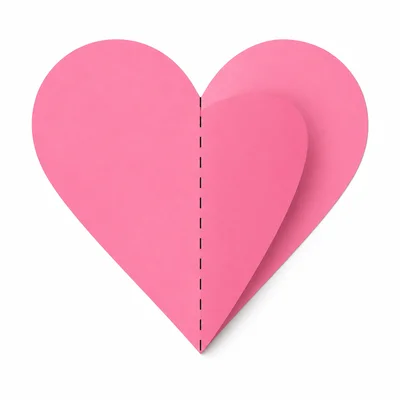 A symmetrical shape folded along a center line with matching halves.