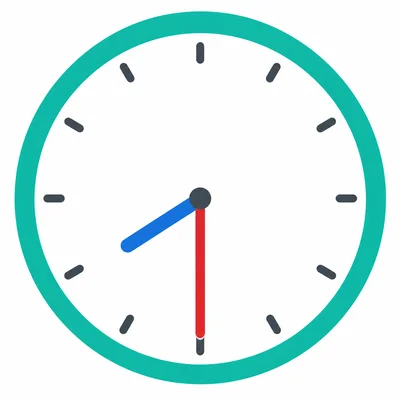 Analog clock showing 7:30.