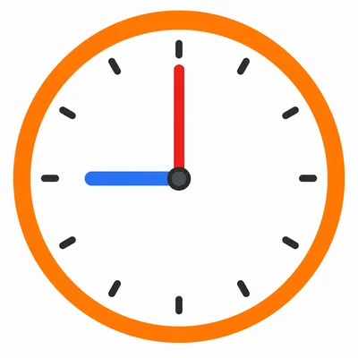 Analog clock showing 9:00.