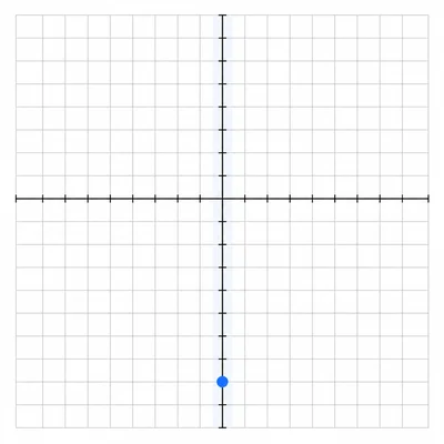 Coordinate grid showing a point on the vertical axis below the origin.