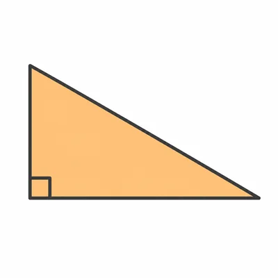 Unlabeled right triangle with one short leg and a hypotenuse.
