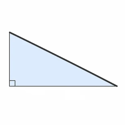 Unlabeled right triangle with a highlighted hypotenuse.