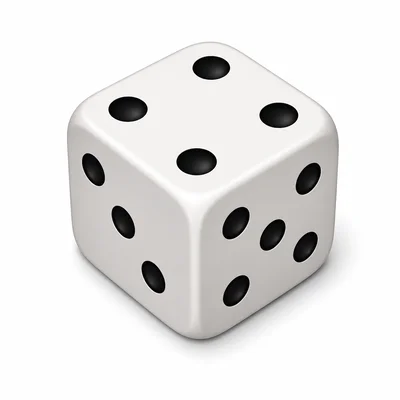 A fair die with four pips showing on the top face.