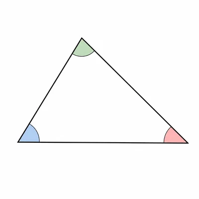 Triangle with two angles marked and the third angle highlighted.