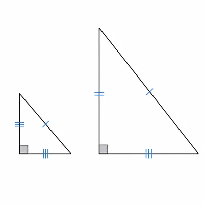 Two proportional right triangles shown side by side.