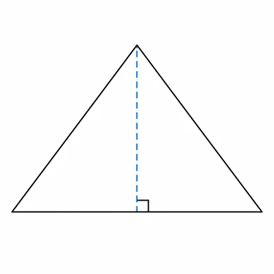 Triangle showing a base and perpendicular height.