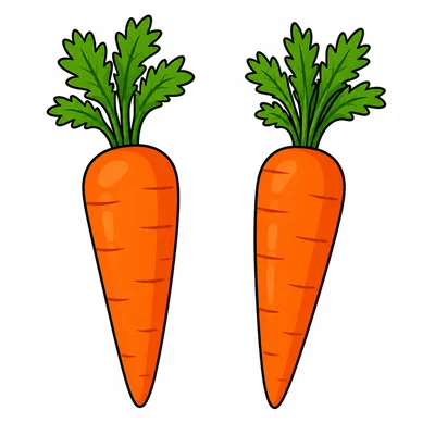 Two carrots shown as one and one.