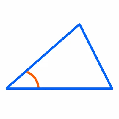 A triangle with one wide angle highlighted.