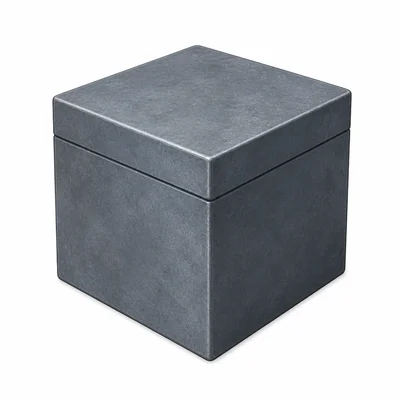 A closed cube-shaped container showing all-sided material.