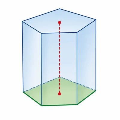 A prism with its base area and height visually emphasized.