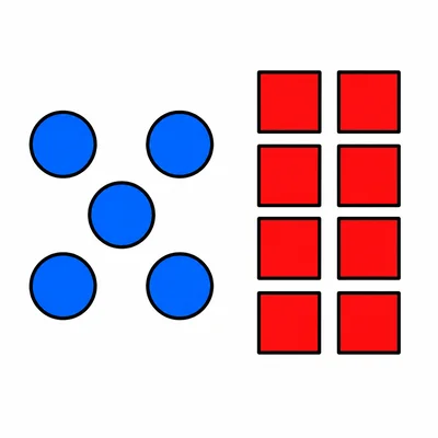 Five circles and eight squares.