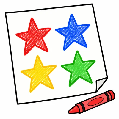 Four stars drawn on a paper.
