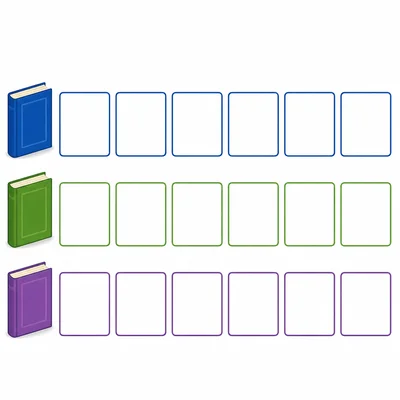 Three weeks of daily reading shown with blank calendar squares and book icons.