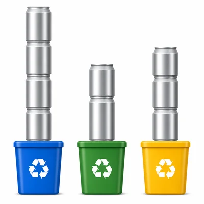 Three can collection bars showing Monday, Tuesday as three quarters, and Wednesday larger.