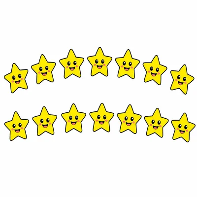 Thirteen yellow stars.