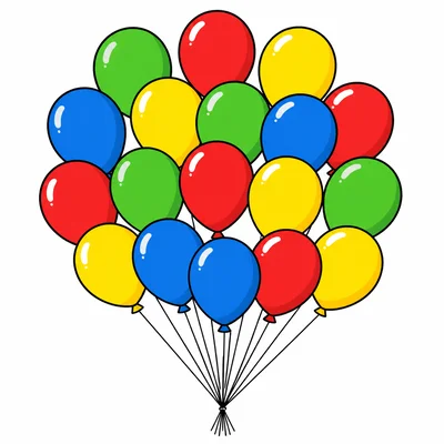 Nineteen colorful balloons.
