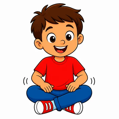 Child tapping hands on their lap.