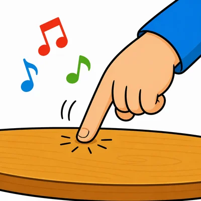 A finger tapping the beat.