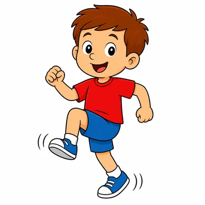 Child marching in place.