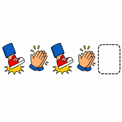 A stomp and clap pattern with an empty space.