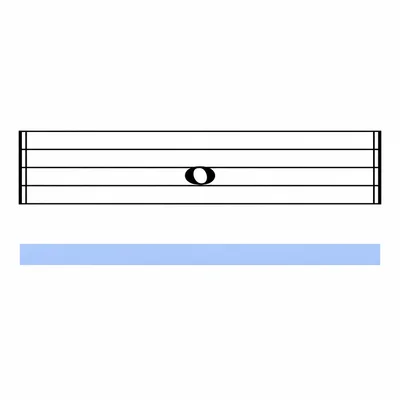 A whole note centered in one measure, shown filling the entire measure.