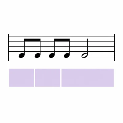 One measure showing four eighth notes followed by a half note.
