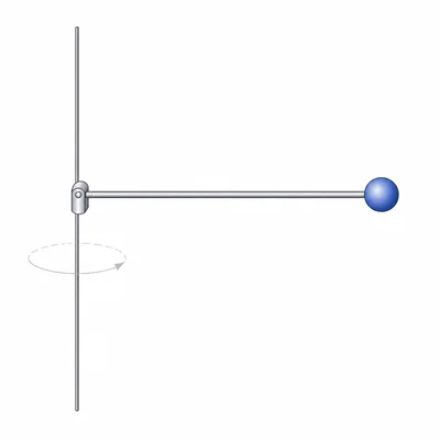 Thin rod with a point mass attached at one end rotating about the other end.