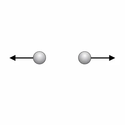 Two objects exerting equal and opposite forces on each other.