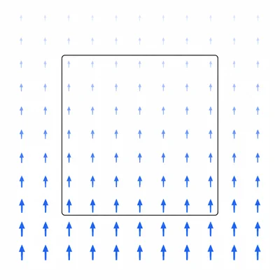 Square wire loop with perpendicular magnetic field arrows through it.
