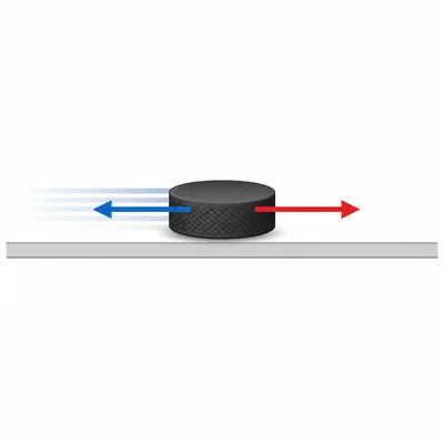 An object moving straight with equal opposing force arrows.
