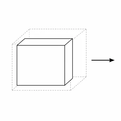 A moving cube contracts only along the direction of motion.