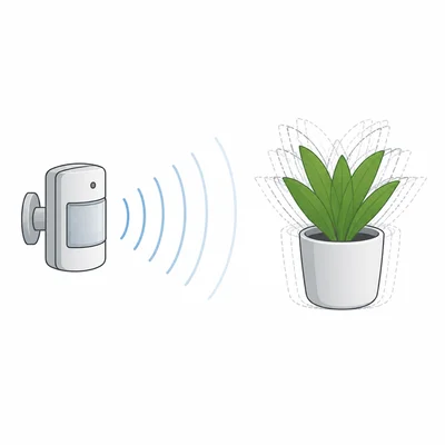 A motion sensor detects an object staying in the same position.