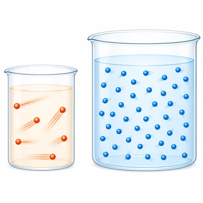 Particle model comparing temperature and total thermal energy.