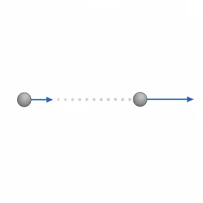 An object moving right with a shorter velocity arrow first and a longer velocity arrow later.