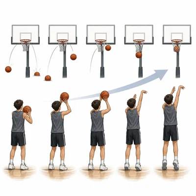 A student improves at free throws after repeated practice.