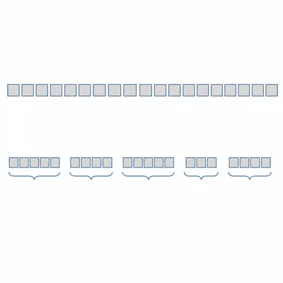 Tiles shown first as one long sequence and then separated into smaller groups.